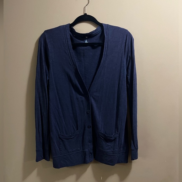 Gap Ladies Size S Navy Lightweight Button-up Cardigan - Picture 5 of 16
